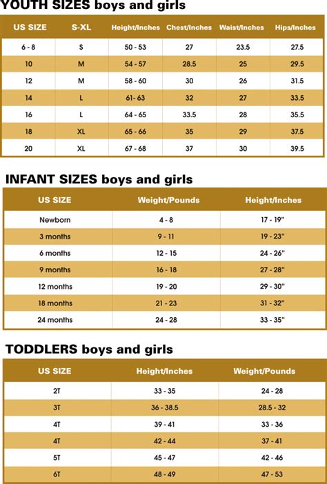 Sizing Chart Ramgraphix Inc