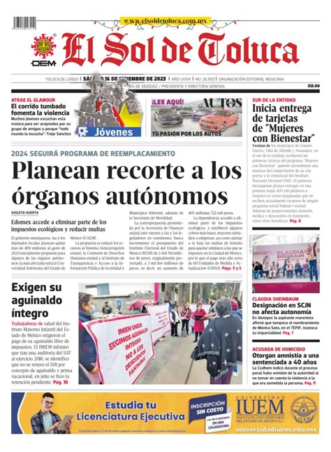 El Sol De Toluca Subscriptions Pressreader