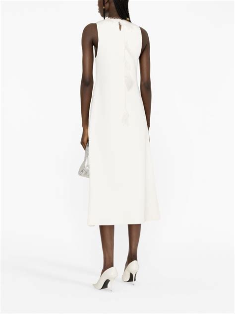 Jil Sander Feather Trim Flared Dress Farfetch