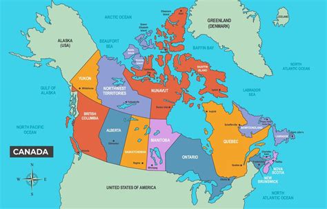 Canada Country Map with City Names 21253675 Vector Art at Vecteezy