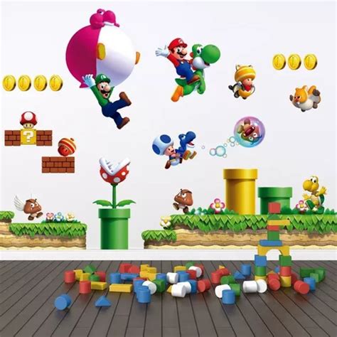 Vinilo Decorativo Set Mario Bros D Sticker M X M Color