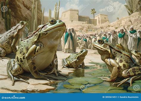 Plague of Frogs in Egypt, Bible Story. Generative AI Stock Illustration ...