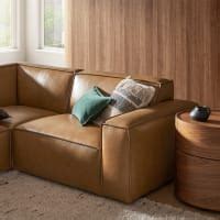 Jonathan Leather Side Chaise Sectional With Ottoman Castlery Us