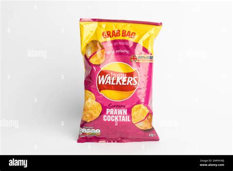 London United Kingdom 29th January 2024 A Packet Of Walkers Prawn Cocktail British Potato