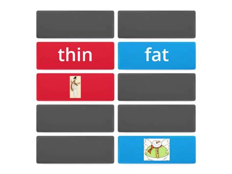 Unit 5 Adjectives Matching Pairs