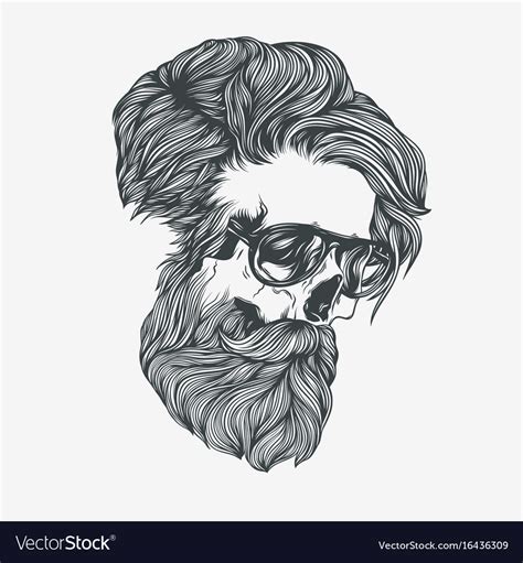 Bearded Man Royalty Free Vector Image Vectorstock