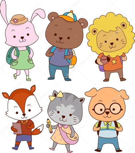 Animal Students — Stock Photo © Lenmdp 48932367