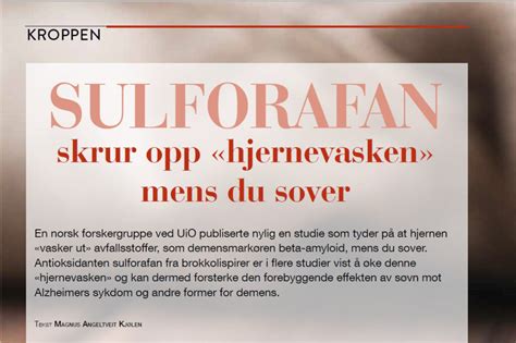 Les om sulforafan i Helsemagasinet VOF | SulforaPlus