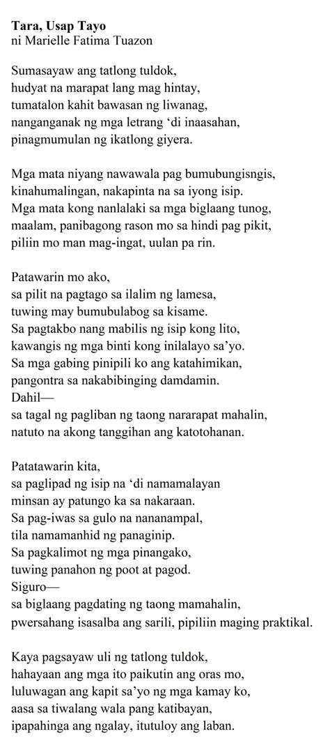 Tula Tagalog Poem Tula Tagalog Poem Poem By Catherine 53 Off