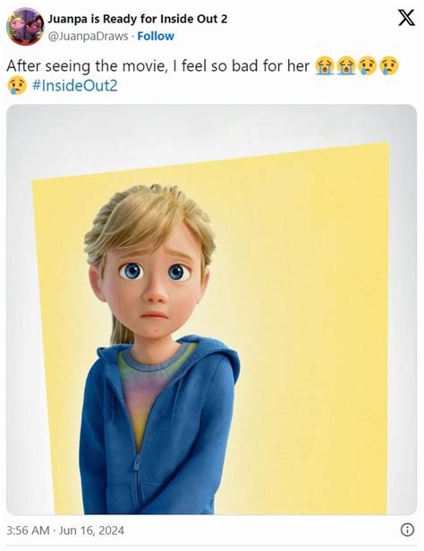 After seeing the movie, I feel so bad for her 😭😭😢😢😢 #InsideOut2 ...