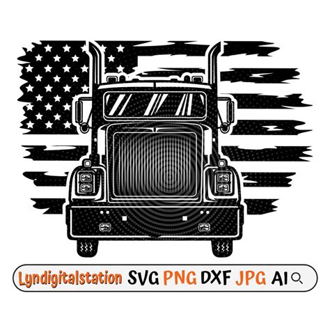 Us Semi Truck Svg Trucking Vehicle Clipart Big Trucks Cut File 18