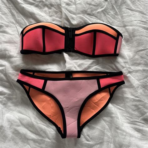 Triangl Bikini In Bright Pink Bottom And Top Size Depop