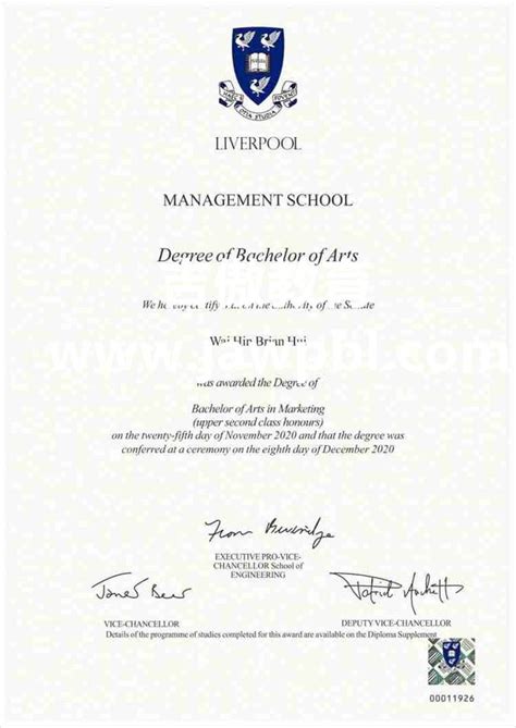 利物浦大学毕业证成绩单Q微97975565Liverpool学位证 Bachelor of arts The eighth