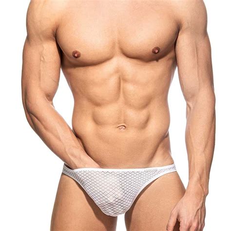 Men S Bikini Briefs In White Mesh Underwear By ADDICTED
