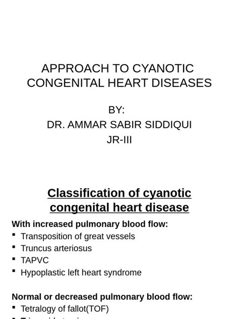 Approach To Cyanotic Congenital Heart Diseases Pdf