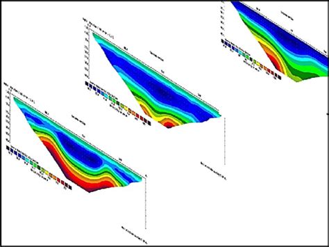 The Three Out Of Ten D Inversion Models Along Parallel Profiles