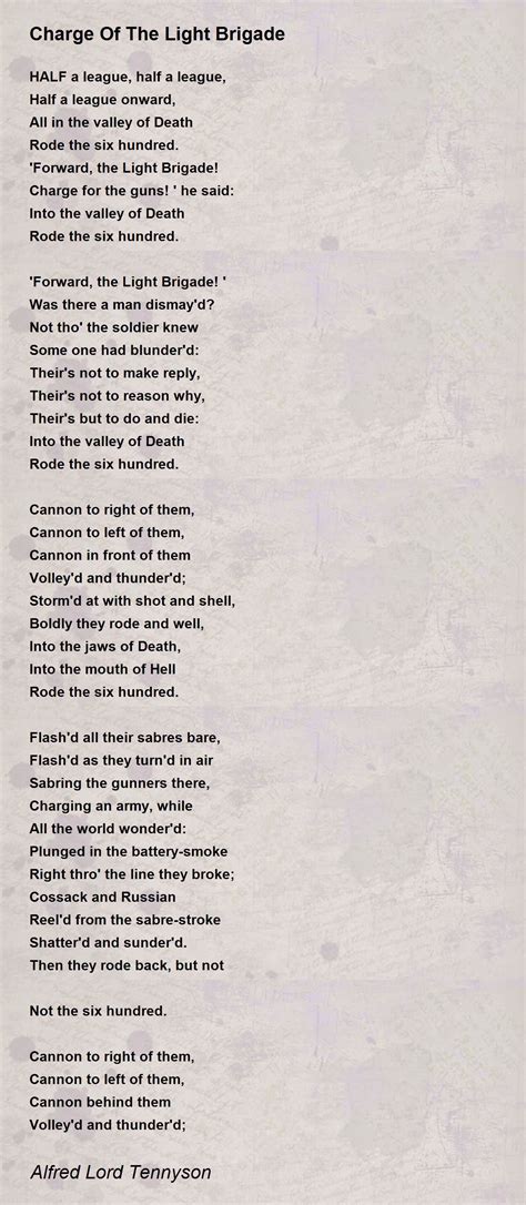 Charge Of The Light Brigade Poem