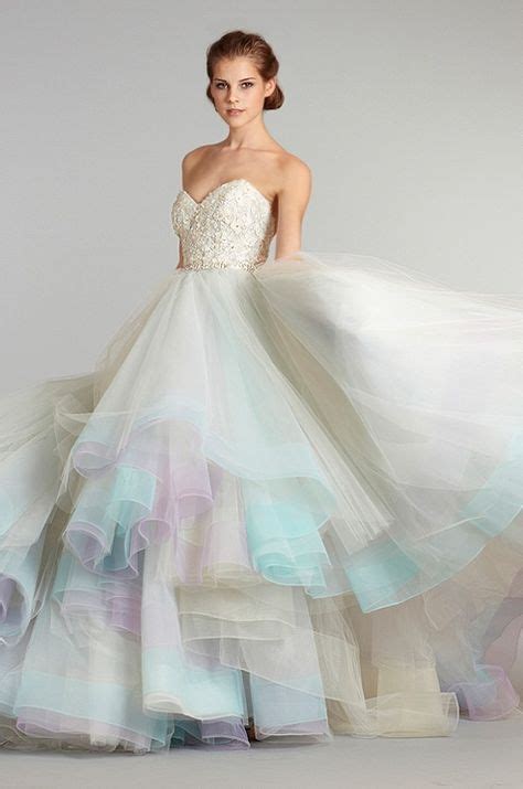 A Fun Soft Pop Of Color With Images Rainbow Wedding Dress