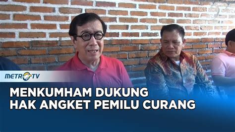 Bicara Politik Menkumham Dukung Hak Angket Kecurangan Pemilu Youtube