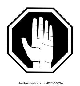 Stop Sign Hand Vector Illustration vector de stock libre de regalías