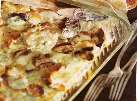 Mushroom And Blue Cheese Potatoes Au Gratin Just A Pinch Recipes