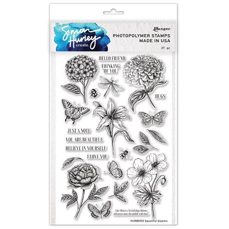 Simon Hurley BEAUTIFUL BLOOMS STAMP SET 789541085553