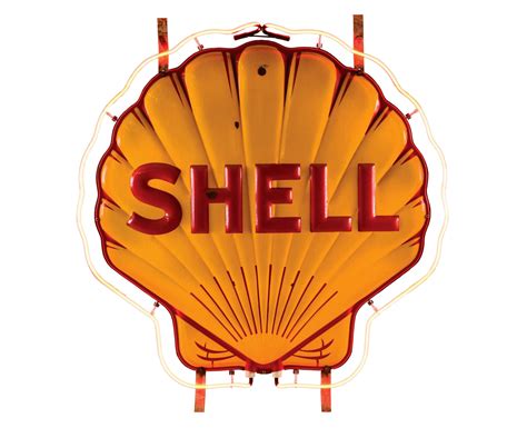 Lot Detail SHELL GASOLINE EMBOSSED PORCELAIN SERVICE STATION NEON SIGN