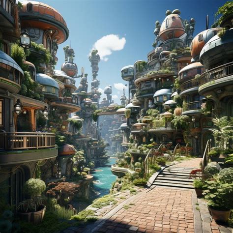 Premium Photo Stylized Biopunk City