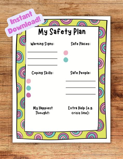 Safety Plan For Kids Teens Crisis Intervention Therapy Tools