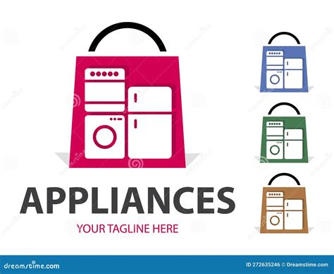 Modern Minimalist Home Appliance Store Logo Refrigerator Stove And