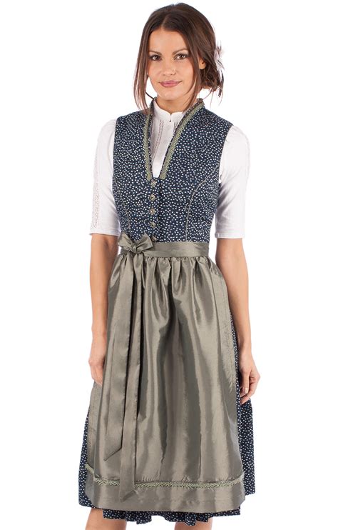 Marjo Midi Dirndl Cetina Tlg Cm Blau Gr N Alpenclassics De