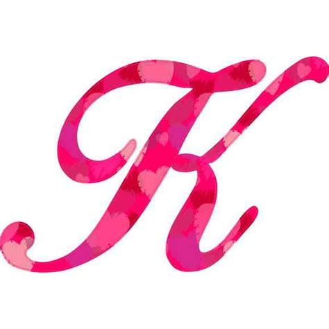 4 X 25 Hearted Cursive K Monogram Sticker Fancy Vinyl Vehicle Stickers