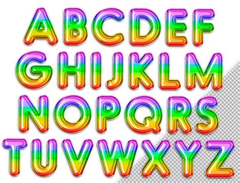 Ein Buntes Alphabet Mit Den Buchstaben Abcd Und Png Kostenlose PSD Datei