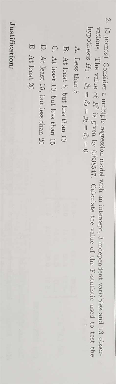 Solved Points Consider A Multiple Regression Model Chegg