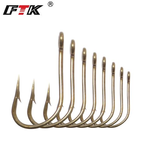 FTK High Carbon Steel Fishing Hooks 1 4 100Pcs 1 0 4 0 50pcs Shank