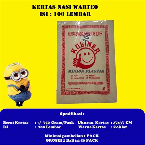 Jual Kertas Nasi Coklat Ukuran 27x37 Isi 100 Lembar Bungkus Nasi