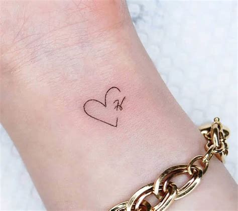 Letter M Heart Tattoo