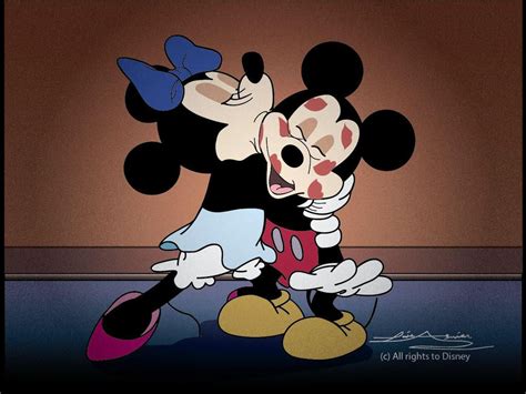 Mickey And Minnie Kissing Drawing