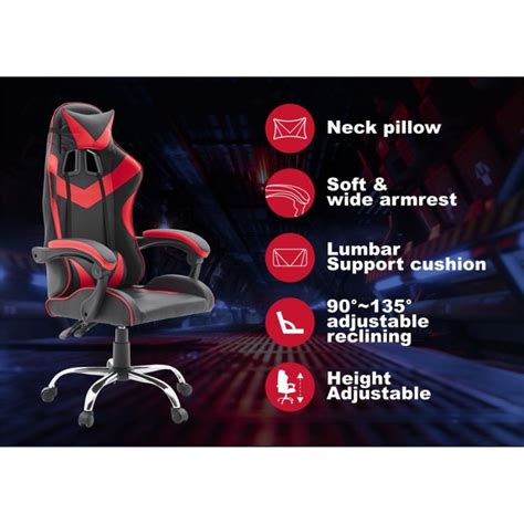 Quad Ergonomic Gaming Chair in Red & Black Colour