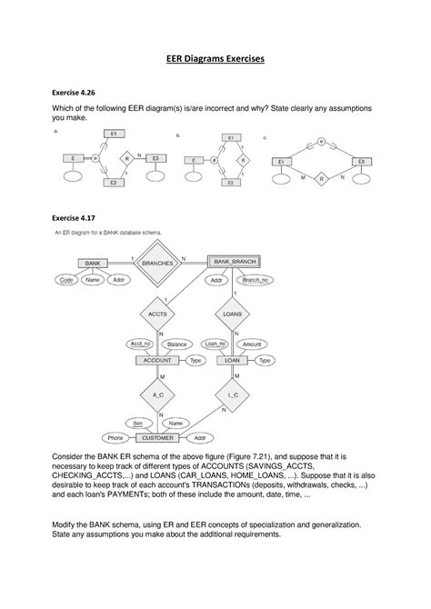 Eer Diagrams Exercises Eer Diagrams Exercises Exercise Which Of