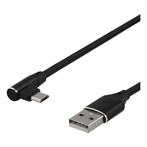 Deltaco Usb A Till Vinklad Usb Micro B Kabel 05m 3a Usb 20 Fläta Elgiganten