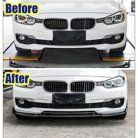 Front Bumper Lip For BMW F30 F35 3 Series Base 2013 2018 Painted Gloss