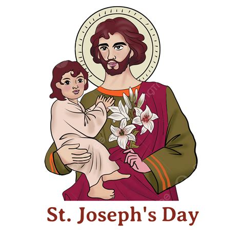 St Joseph PNG Image St Josephs Day Red Costume St Josephs Day Red