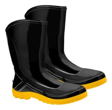 Bota Pvc Cano Médio Galocha Solado Amarelo Marluvas