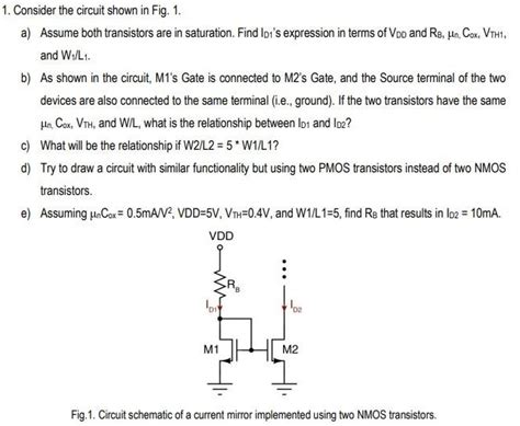 Consider The Circuit Shown In Fig 1 A Assume Both Transistors Are I