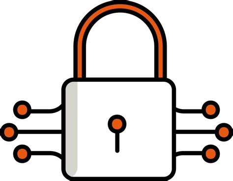 Cyber Security Icon In Orange And White Color 24181157 Vector Art At