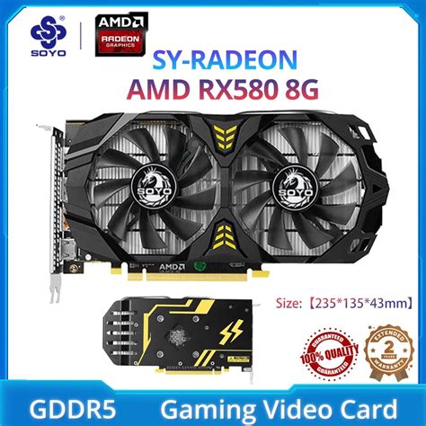 Soyo New Amd Graphics Card Radeon Rx580 8g Gpu Card Gddr5 Pci