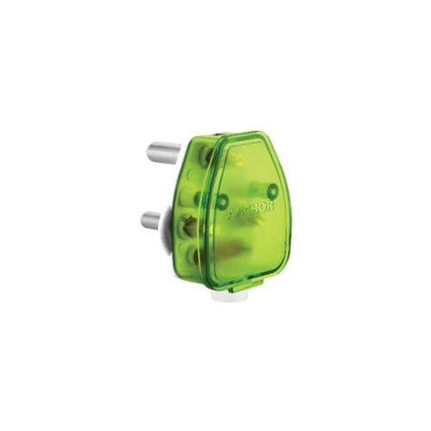 Anchor Smart 6a 3 Pin White Base Plus Green Plug Top 38626g