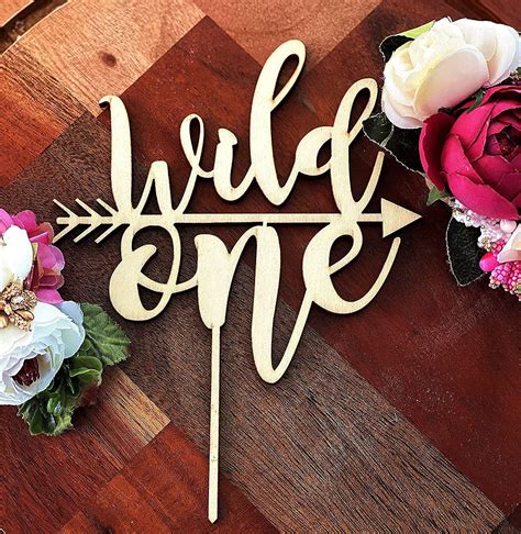 Buy Wild One Cake Topper One Year Old One Cake Topper Rustic Wood Cake