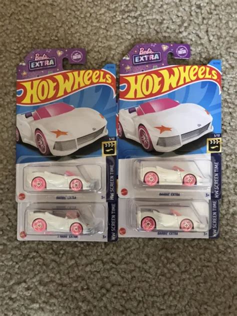 HOT WHEELS MAINLINE 2023 Barbie Extra White From HW Screen Time Case CD Lot Of 4 13 82